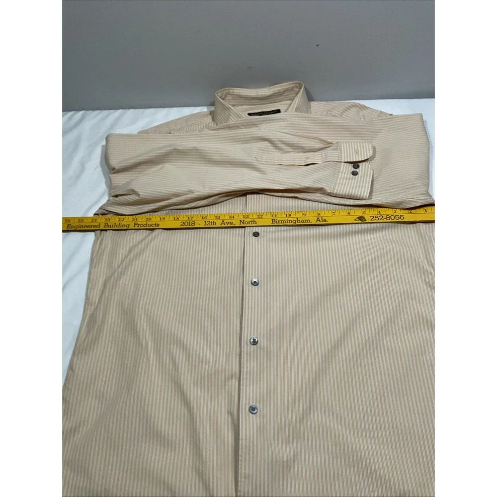 Banana Republic Men Button up Long Sleeve Shirt Size XL‎  Yellow White Line G36